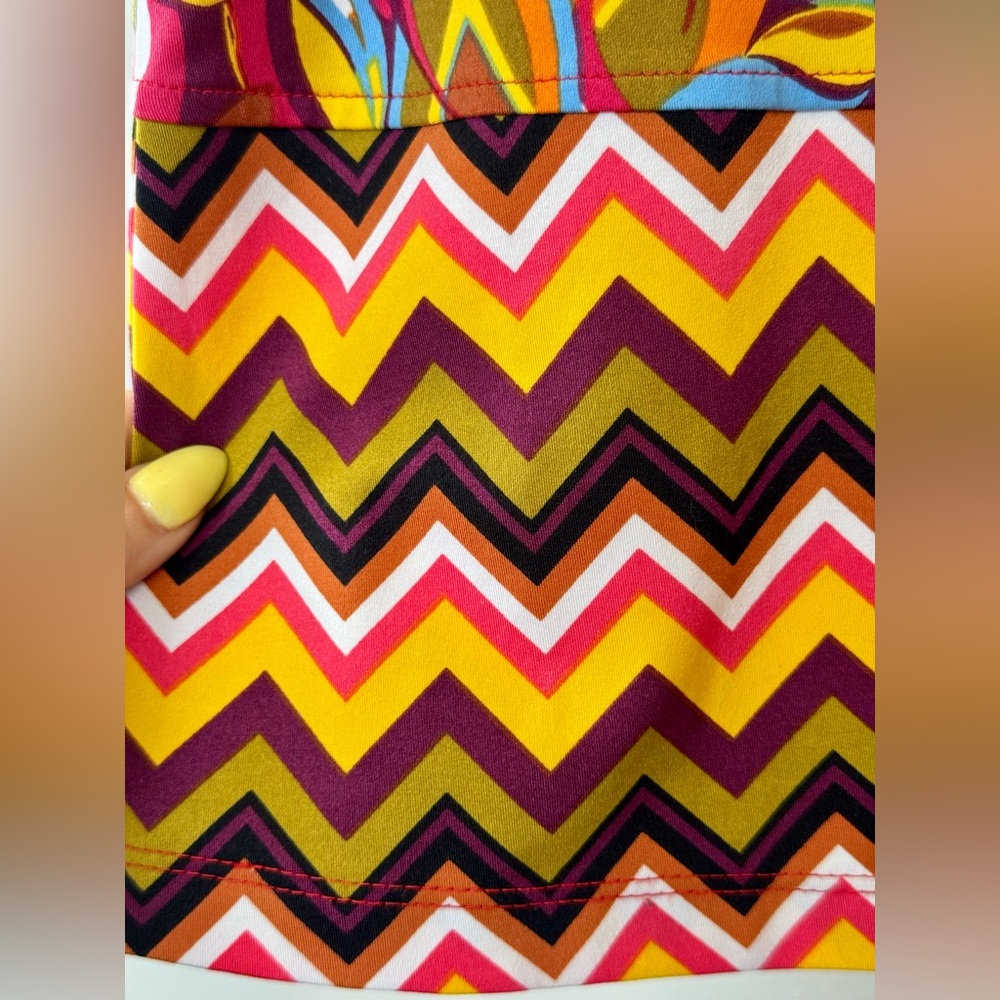 Tracy Negoshian Vibrant Multicolor Women's Long Sleeved Shift Dress, Size Small - Picture 4 of 6